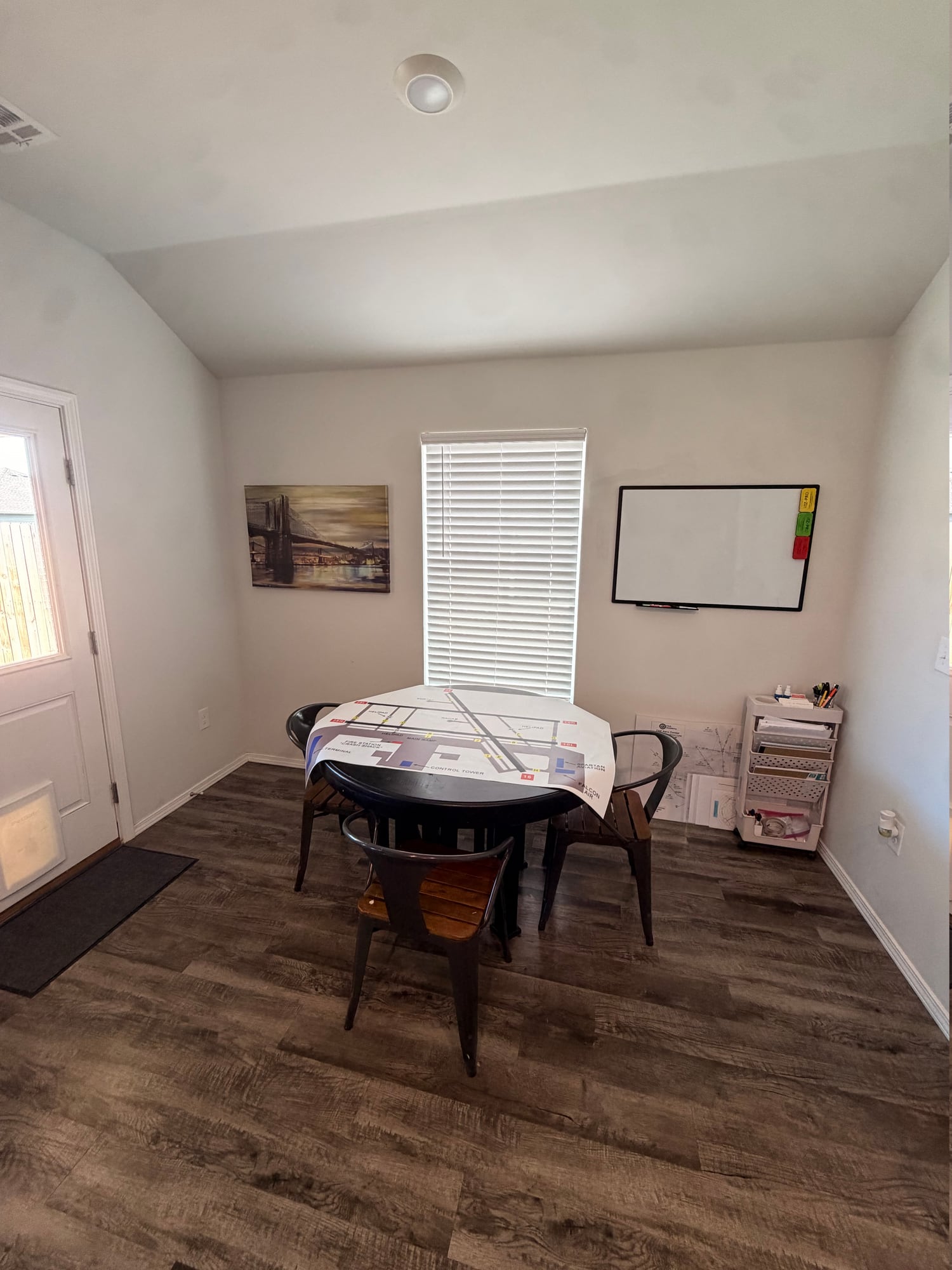 Study table and whiteboard with ATC materials in the house