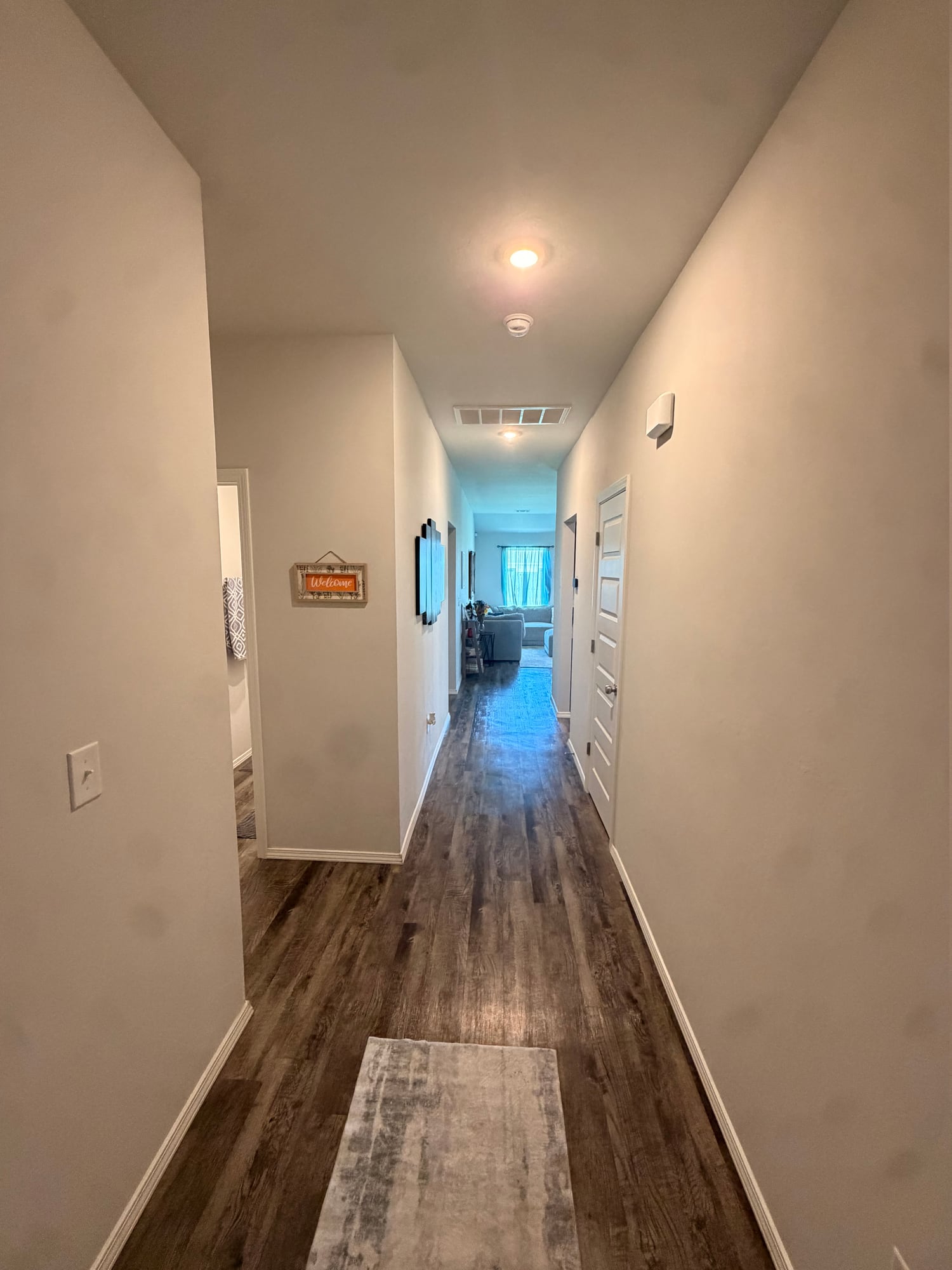 Hallway leading toward the shared living room